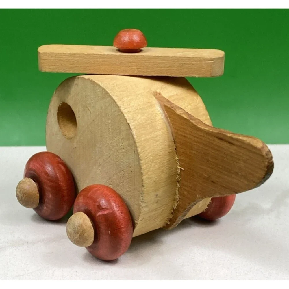 Vintage Rare Montgomery Schoolhouse Wooden Helicopter Made In Vermont USA